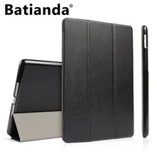 Para el Nuevo ipad 9.7 pulgadas 2017 modelo PU Caso Elegante de Cuero duro de Nuevo Cubierta de Reposo Automático/Vigilia Ultra Delgado Plegable Cubierta Del Soporte Del Tirón marino