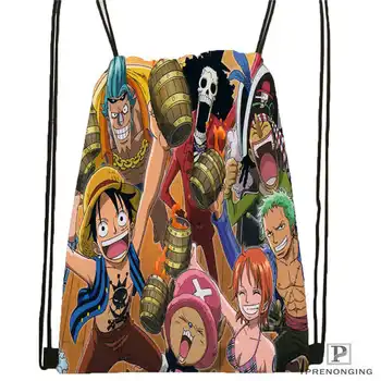 

Custom one piece@2 Drawstring Backpack Bag Cute Daypack Kids Satchel (Black Back) 31x40cm#20180611-02-86