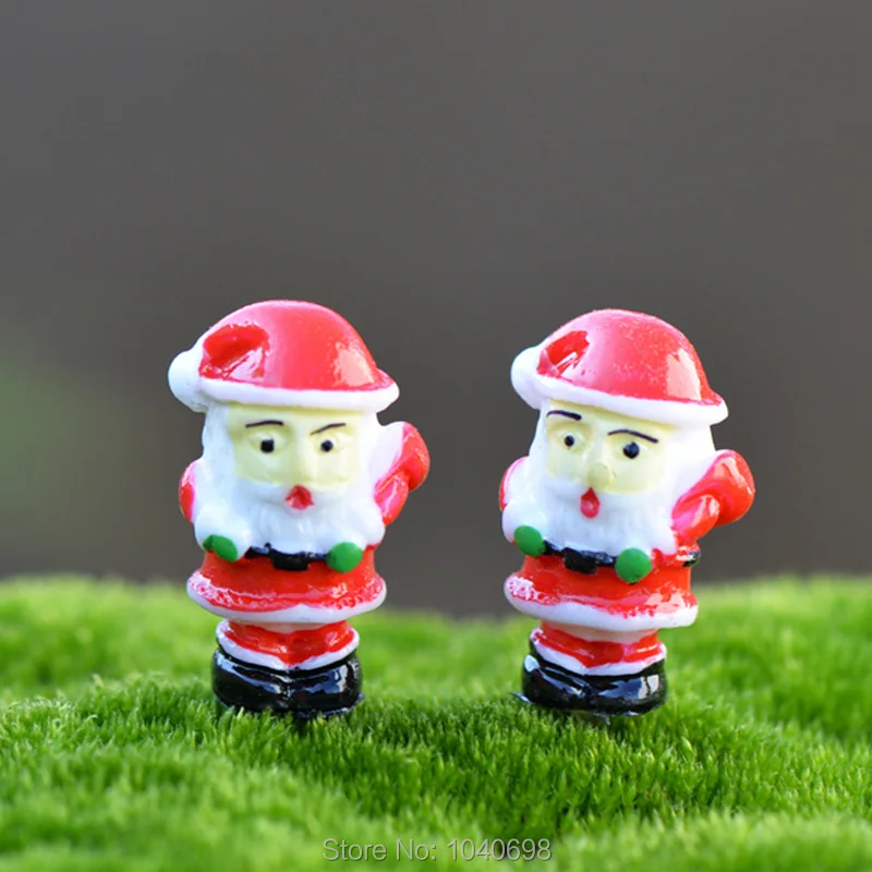 

100pcs/lot resin solid simulation Christmas father 21mm Ornaments Micro landscape Ornaments Creative Home Gardening Decoration
