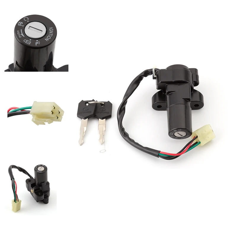 

4 Pins Motorcycle Ignition Switch lock Key with Wire for SUZUKI GS500 GSX600 RF600 GSXR750 GSX1100 GSXR750 DR650 Katana