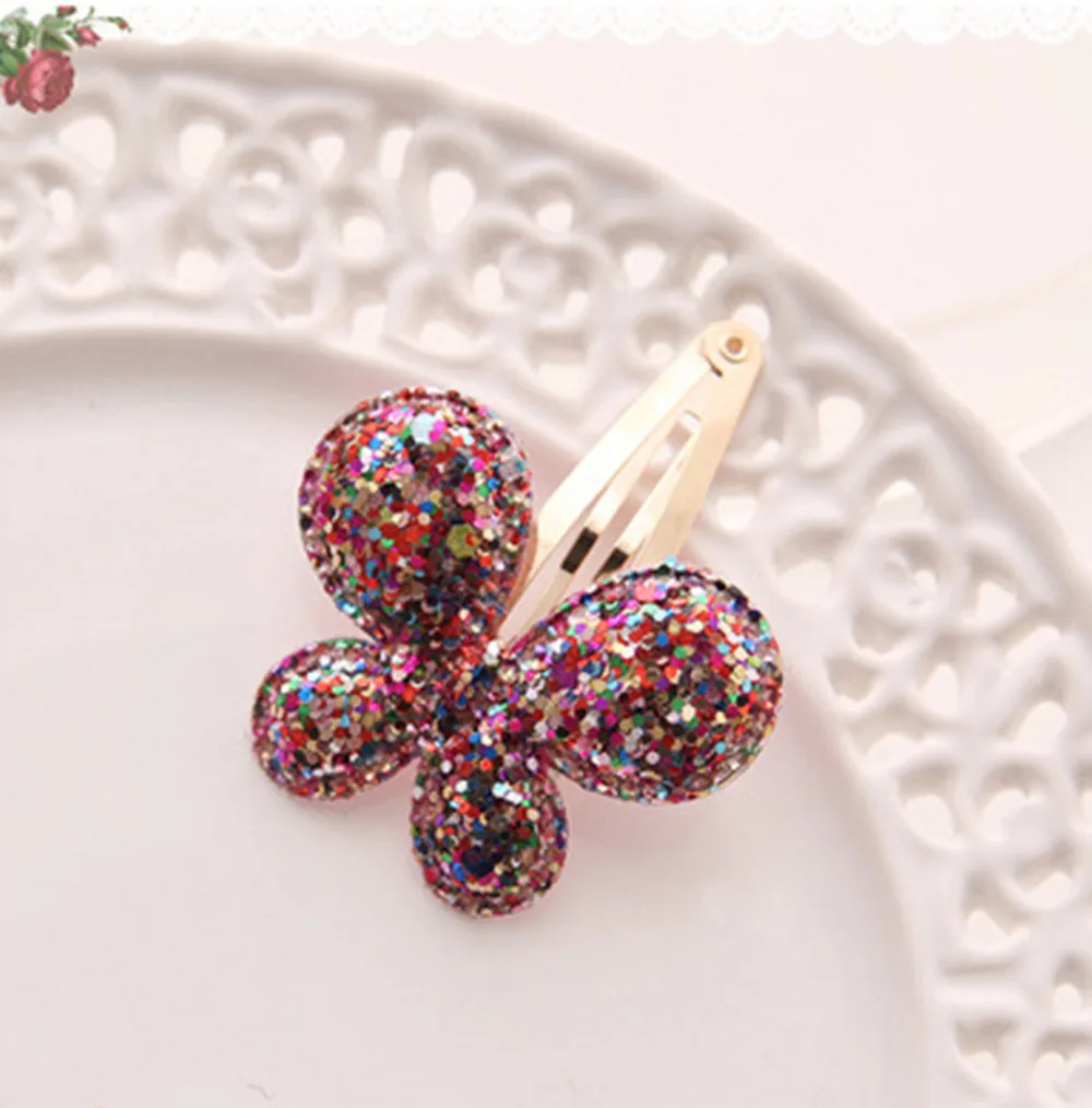 Girls Hair Pin Baby Kids Girls Children Shiny Princess Sequins Star Heart Butterfly Hair Clip Hair Accessories For Girls Gift