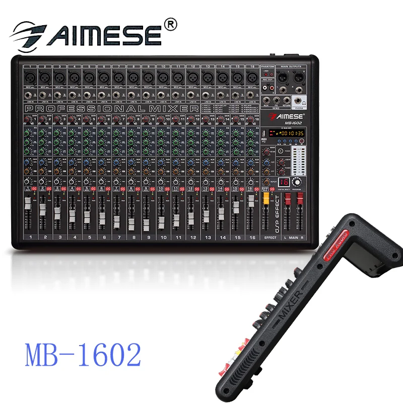 MB-16 16-канальный видеорегистратор микрофона цифровой консоль усилителя для микширования звука Pro караоке микшер с USB MP3 48В Мощность