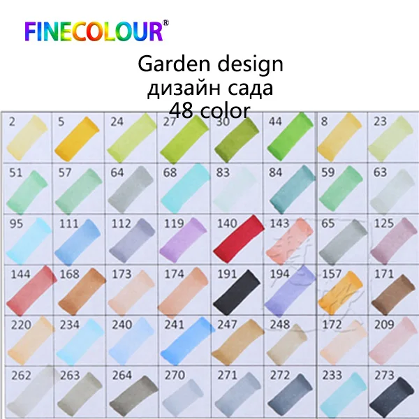 480 цветов Finecolour профессиональная маркер для рисования художника двойная головка перманентные маркеры набор эскизов мягкая ручка рисунок - Цвет: 48 color garden