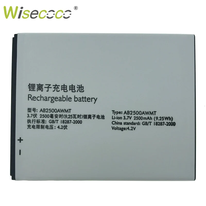 Wisecoco AB2500AWMT 2500 мАч мощный аккумулятор для Philips S318 CTS318 телефон замена батареи+ номер отслеживания