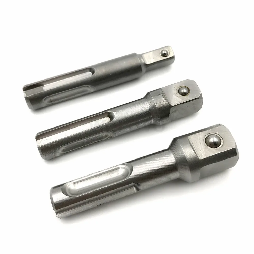 

3pcs SDS Impact Socket Driver Drill Set, 1/4" 3/8" 1/2" Chuck Adaptor Power Drill Bit for SDS Plus Hammer
