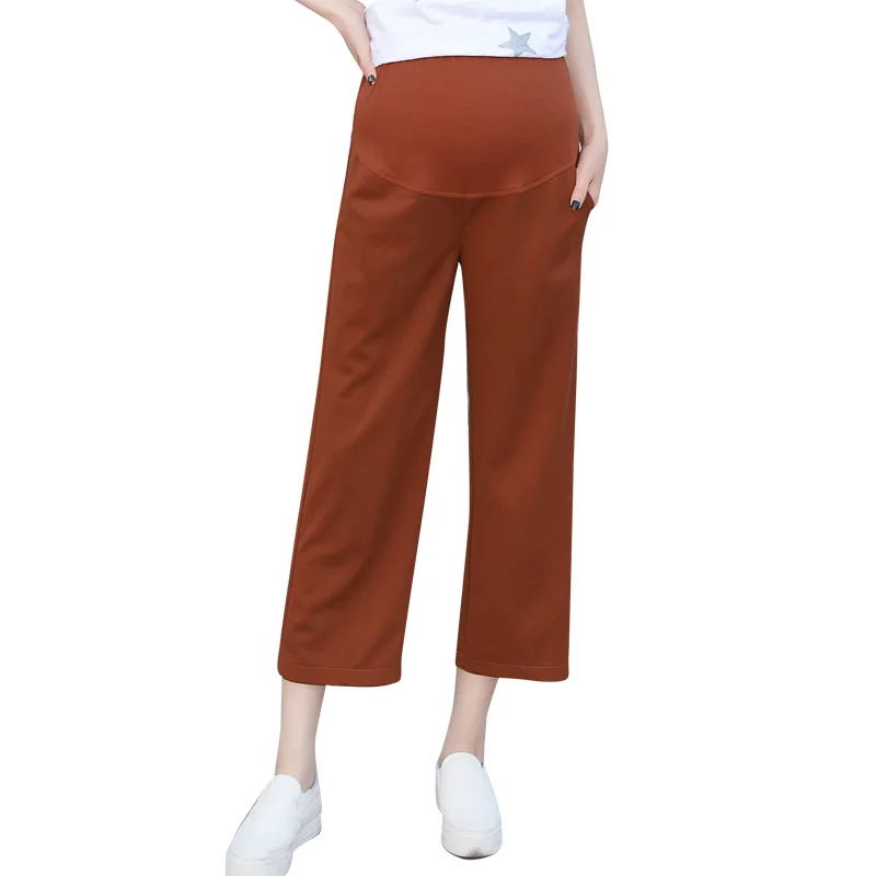 Summer Loose Pants for Pregnant Women Solid Color Wide Leg Pants Capris Fashion Casual Pockets Maternity Pants Plus Size Bottoms Summer Loose Pants for Pregnant Women Solid Color Wide Leg Pants Capris Fashion Casual Pockets Maternity Pants Plus Size Bottoms