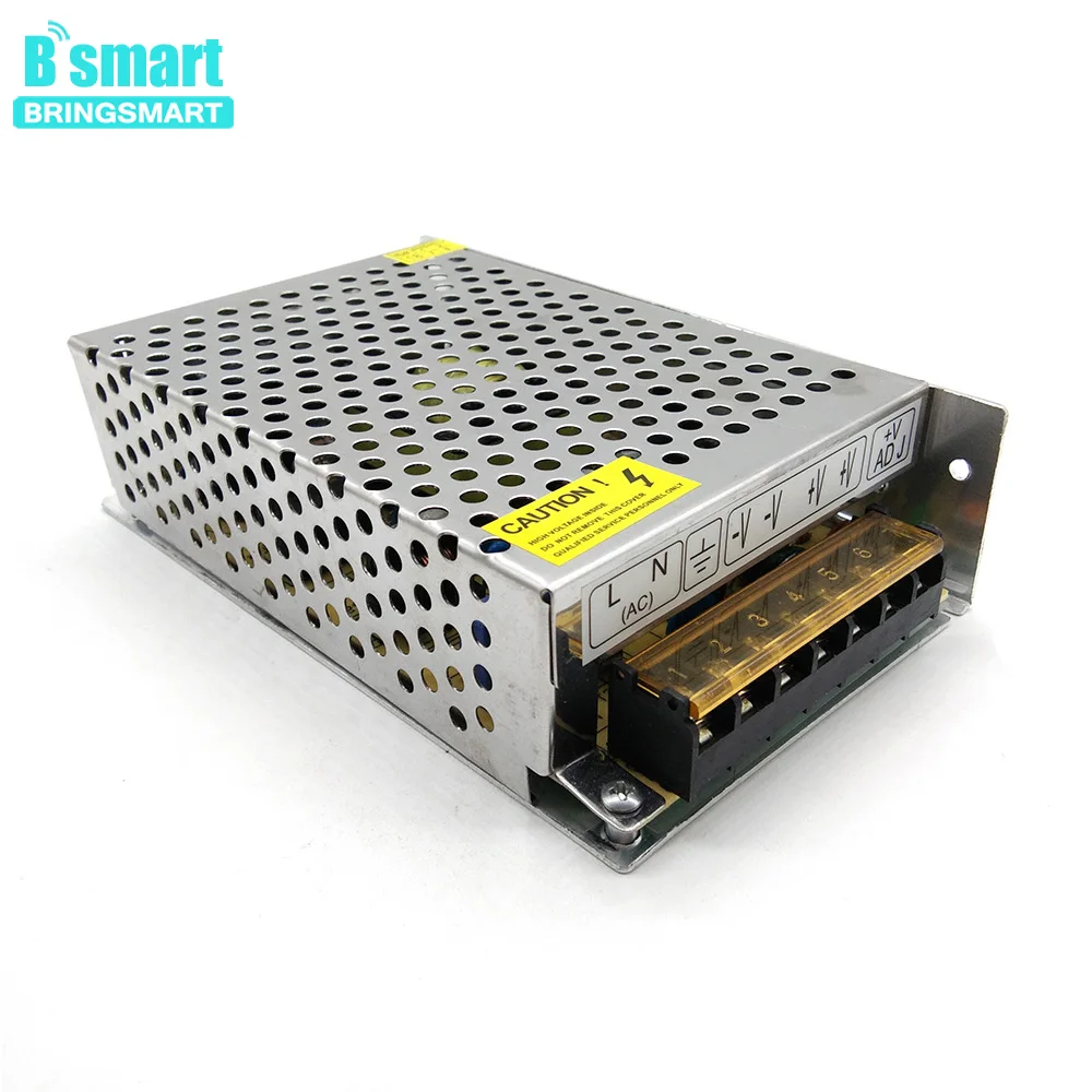 Bringsmart 12V 10A DC источник питания 220V AC в DC 12V трансформатор адаптер питания 10A 2 провода выход