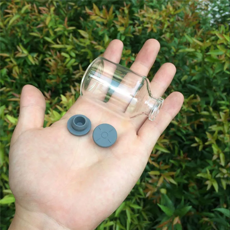 45ml Clear  Glass Bottles with Rubber Cap Leakproof Jars Vials for Liquid Containers Bottles5