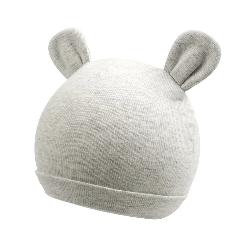 Cute Newborn Baby Beanie Hat Cotton Solid Newborn Boys Hat Bear Rabbit Ears Infant Girls Beanie Newborn Hat Spring Summer  (27)