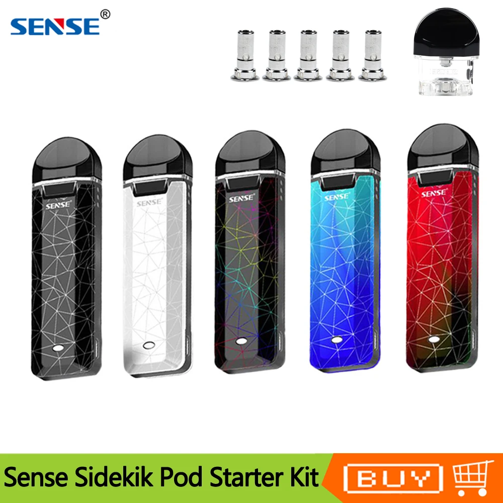 

Original Sense Sidekik Pod Starter Kit 460mAh Battery With 2ml Pod Cartridge E Cigarette Vape Pen Pod Vape Kit VS MINIFIT Kit