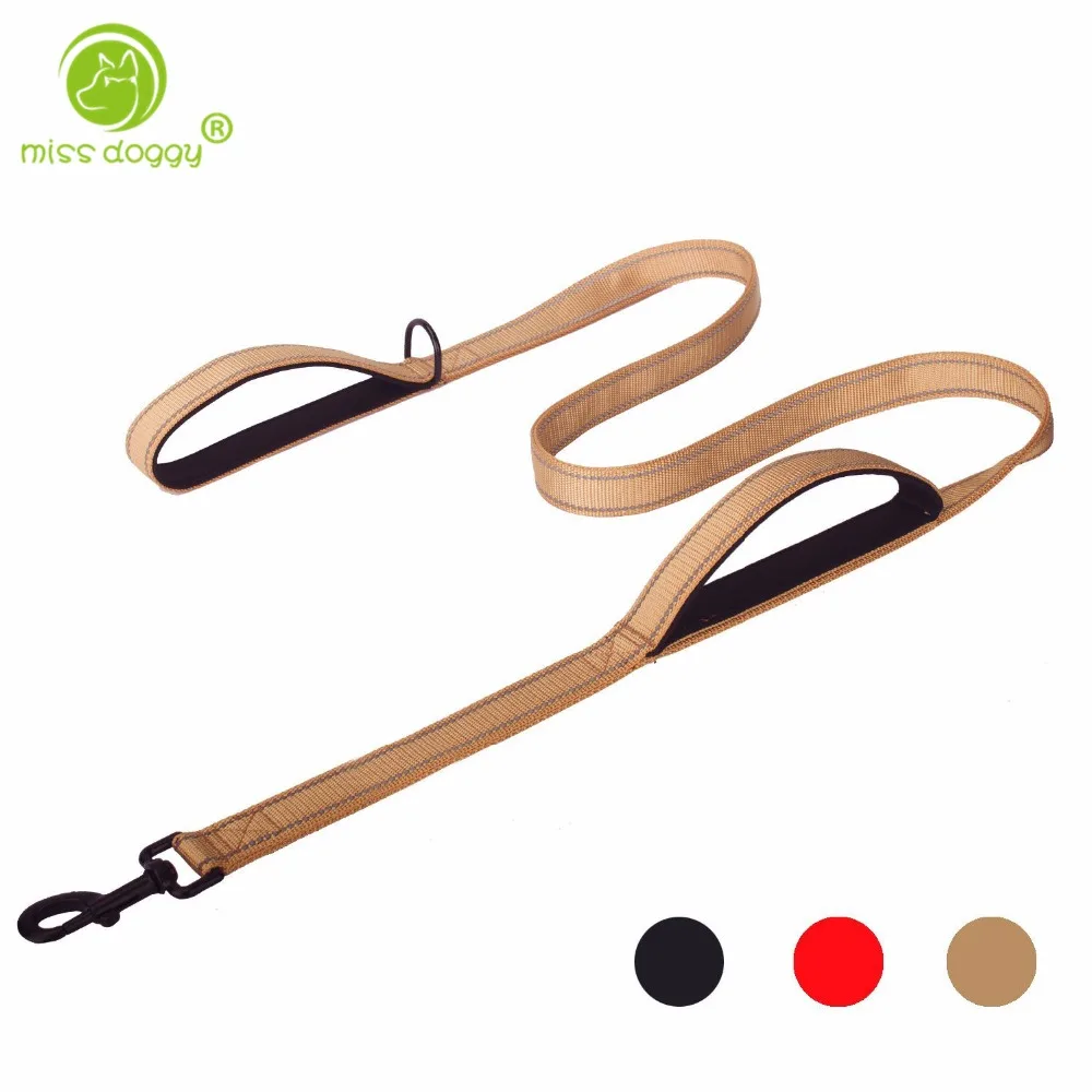 Heavy Duty Dog Leash 2 Padded Traffic Handle For Extra Control, 50inch Long Reflective Dog