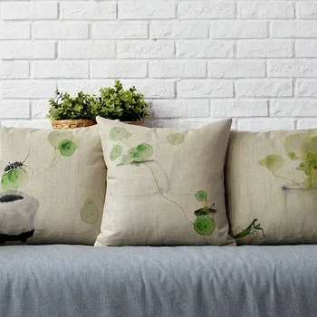 

Chinese Ink Floral flowers birds fresh pillow ,Flowers Modern cushion ,decorative pillowcases,cushions home decor