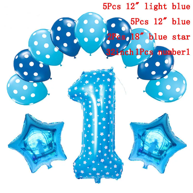 13 шт./лот Baby Shower 1st Party 32 дюйма розовый и голубой номер воздушные шары из фольги