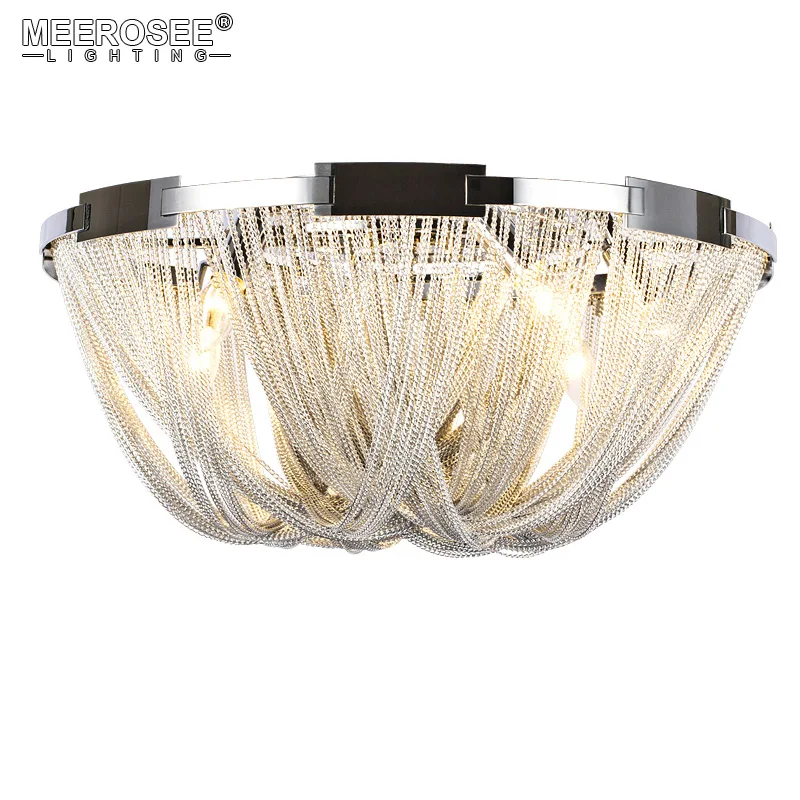 French Empire Chain Chandelier Light Fixture Flush Mounted Lamp