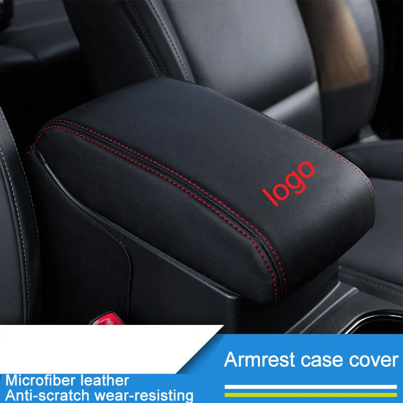 

QHCP Microfiber Leather Center Storage Box Cover Car Console Armrest Box Sleeve Cover Fit For Subaru Forester Outback 2015-2018
