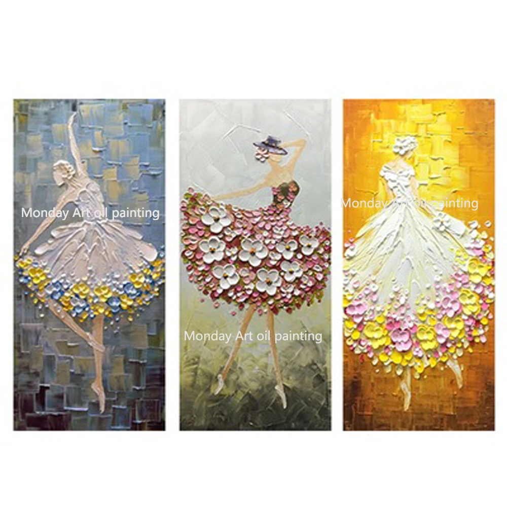 

Ballet Dancer paintings Hand Painted Modern Ballet Palette Knife Oil Painting On Canvas Wall Art For Living Room Home Decoration