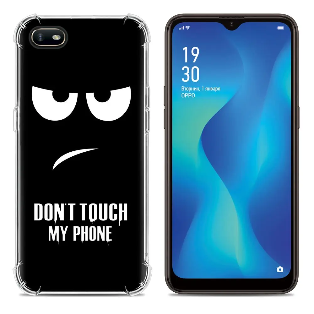 Ударопрочный чехол для телефона OPPO A1K мягкий цветной с милым мультяшным дизайном