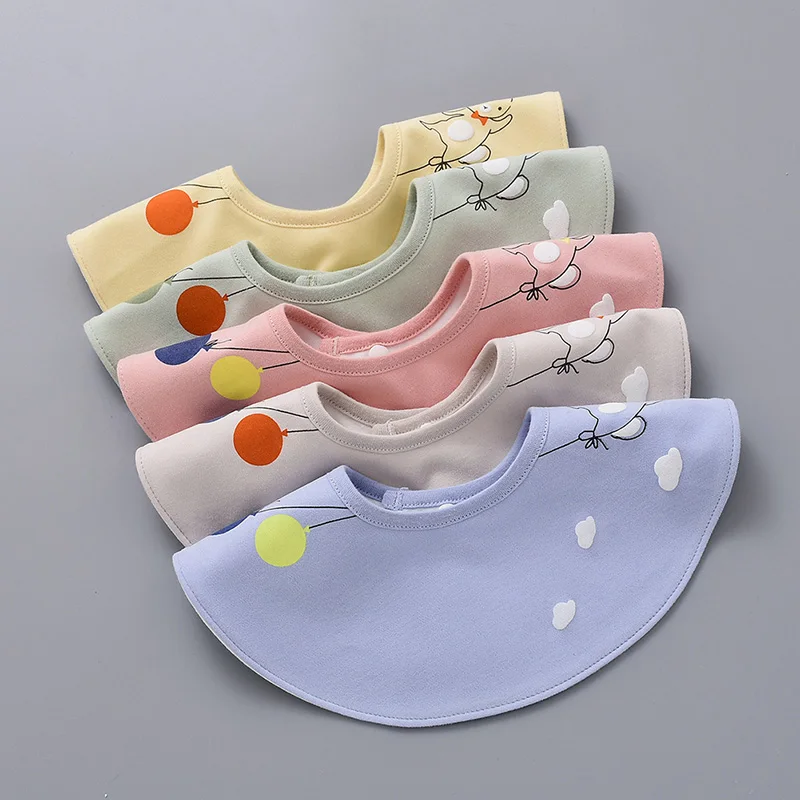 Baby Cute Waterproof Bibs Cotton Bib Burp Cloth Drooling Teething Cartoon Pattern Towels Baby Eating Accessory Soft Baby Stuff