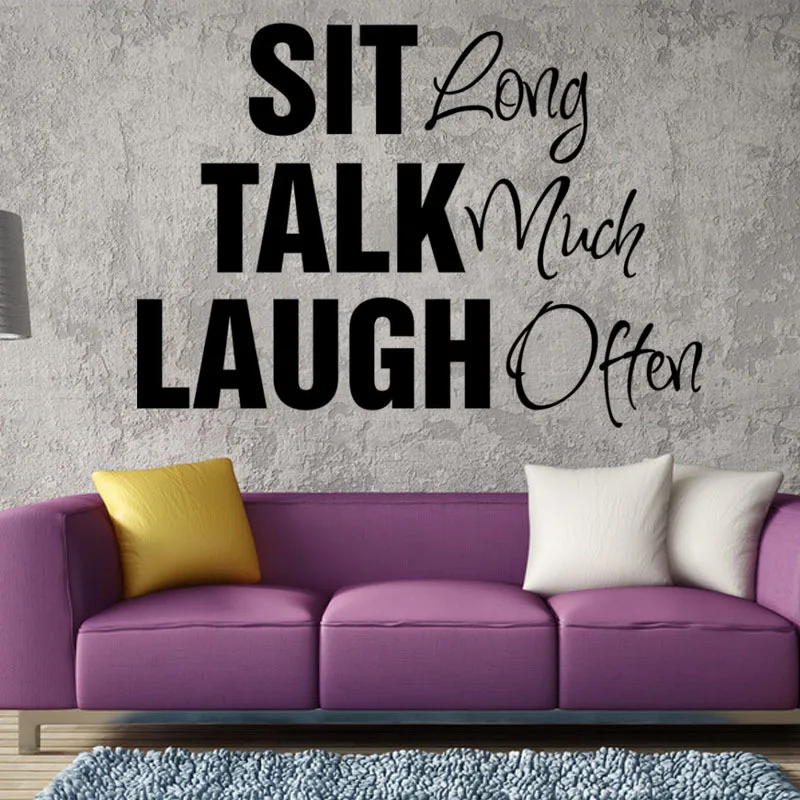 Стикеры Настенные водостойкие со смехом и надписью Sit Long Talk простые дизайнерские