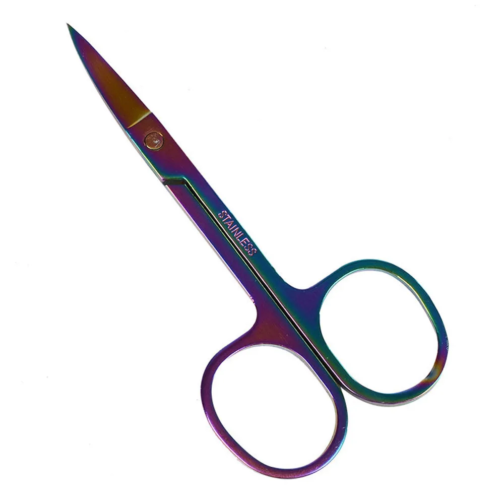 Новое поступление Разноцветные ножницы для бровей, маникюрные ножницы, резак для ногтей, инструмент для макияжа, полезный для стрижки ногтей, 9,8 для бровей - Цвет: Фиолетовый