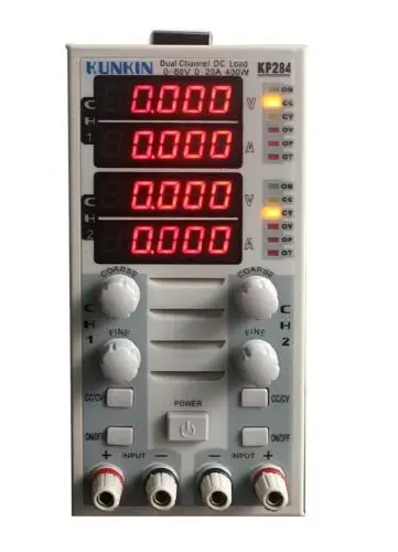 

Fast arrival KP284 Dual channel Battery LCD DC Electronic programmable load 400W 80V40A(80V/20A/200W*2)