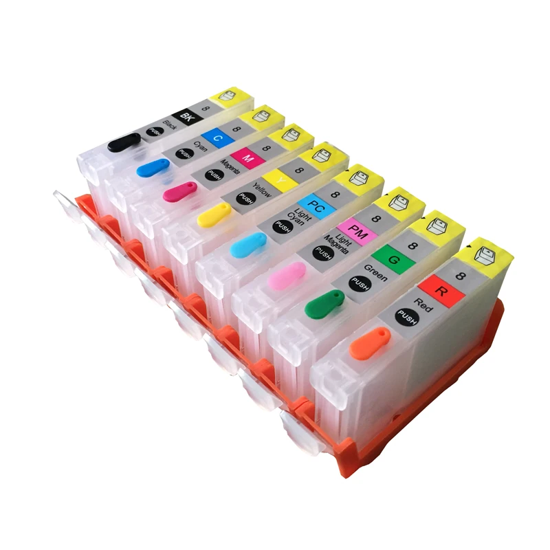 8 colors CLI 8 CLI8 Refillable ink Cartridges for Canon PIXMA PRO 9000 PRO9000 printer with ARC