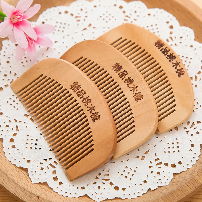 

1818 thick mahogany comb dense tooth comb massage anti electrostatic comb teeth round wood wholesale T boutique