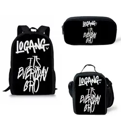Настроить изображение школьные сумки черный, белый цвет буквы школьный рюкзак с печатью сумка для мальчиков и девочек утепленная BTS Logang Savage