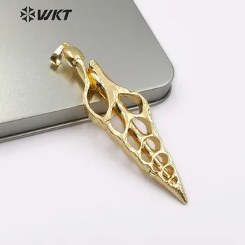 

WT-JP110 New arrival1 Natural slice Trumpet Shell Necklace Pendant with mental plate Can make Exquisite Necklaces for women
