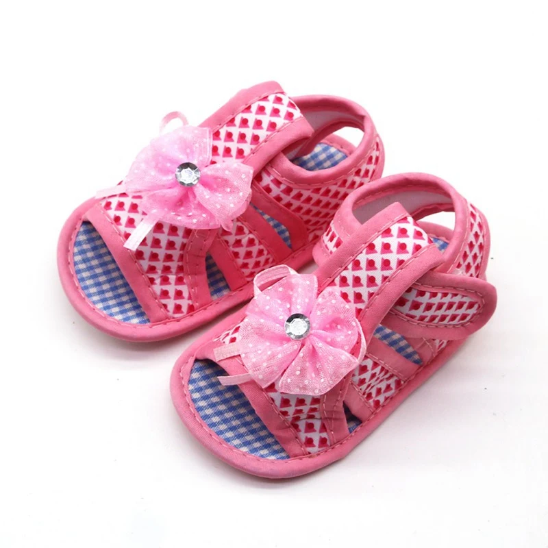 Сандалии для девочек; газовые летние детские сандалии с геометрическим принтом; мягкая хлопковая обувь для малышей