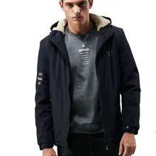 Зимние флисовые куртки с капюшоном 3XL хлопковые джинсы парки Пуховики утепленные повседневные Модные Военные куртки пальто бизнес