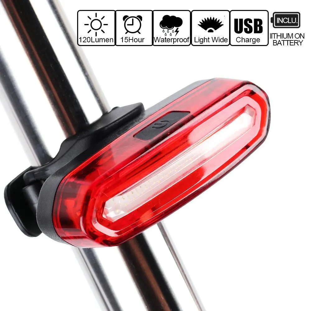 

Bike Bicycle Lamp Rechargeable LED USB COB Mountain Bike Tail Light Taillight MTB waterproof Safety Warning Bicycle Rear Light