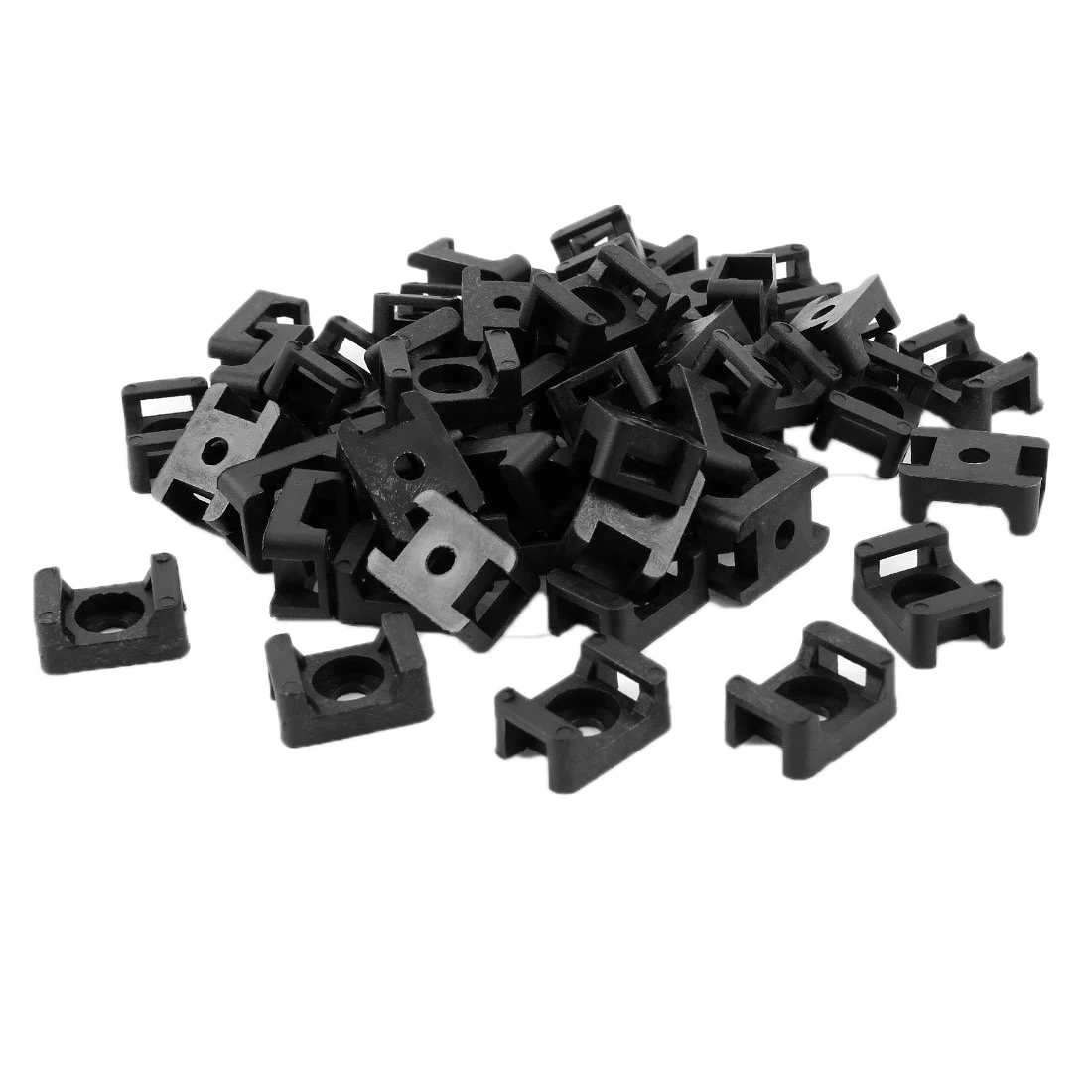 

MYLB-100pcs Plastic Wire Buddle Cable Tie Mount Saddle Black