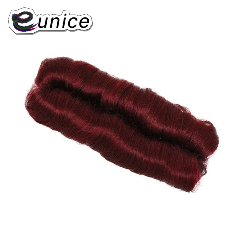

Eunice RED 39J burgundy Double Weft Natural Straight Hair Weaving No Shed Synthetic Hair 28 Pieces Short Femi Weave For Women
