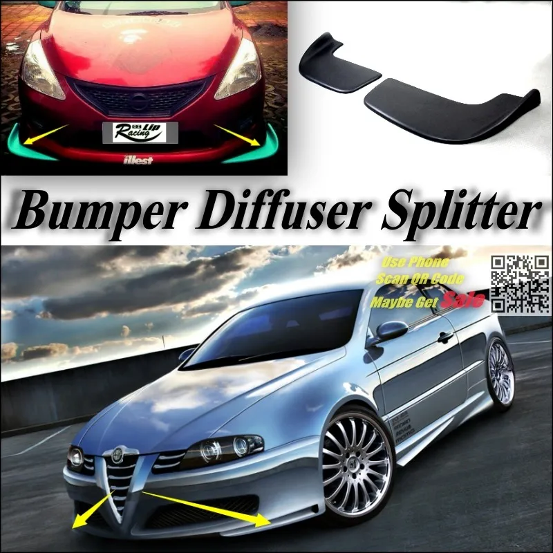 Car Splitter Diffuser Bumper Canard Lip For Alfa Romeo GT AR 2003~Onwork Tuning Body Kit Front Deflector Fin Chin Decline Body