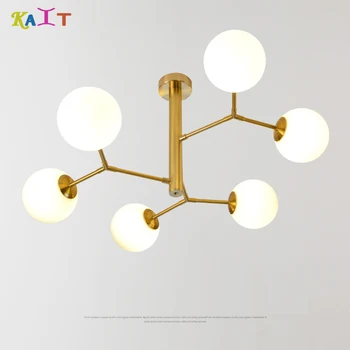 

KAIT Post Modern Nordic chandeliers ceiling Living Room E27 Glass Lampshades Led Pendant Chandelier