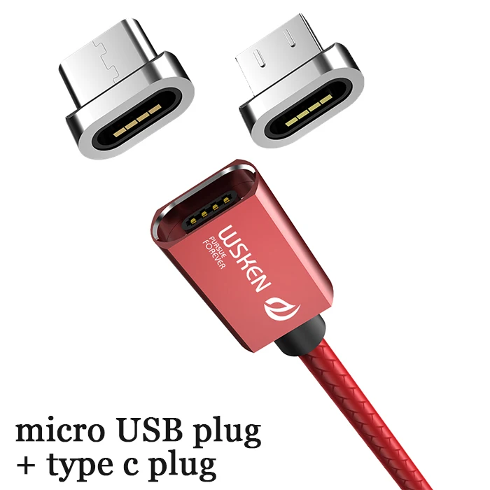 WSKEN кабель Micro USB Магнитный зарядный кабель для iPhone Xs Max Xr type C USB C Быстрая зарядка данных для samsung S9 Note8 S8 type-C - Цвет: micro USB type c