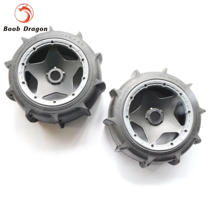King Motor Baja Sand tire rear completed set with black rim for HPI BAJA 5B Parts