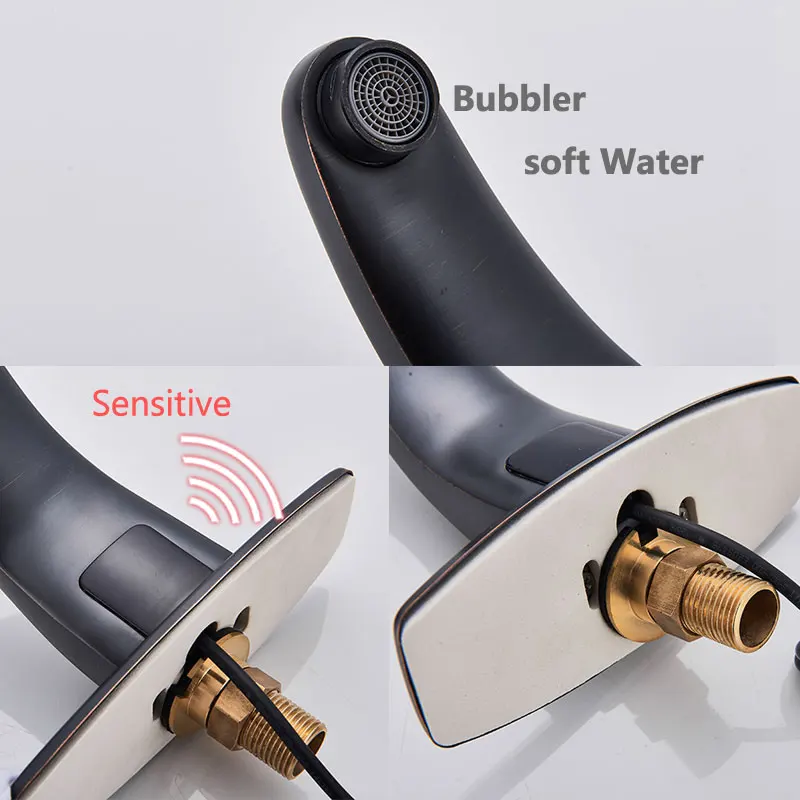Матовый никелевый сенсорный кран, автоматический сенсорный кран, смеситель для холодной и горячей воды, смеситель для раковины, смесители для ванной комнаты
