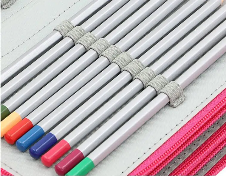 Cheap DHL Free 50 PCS/LOT Students Stationary Pen Eraser Pouch Organizer Bag 72 Inserting Large Capacity 4 Layers Pencil Holder Case 12