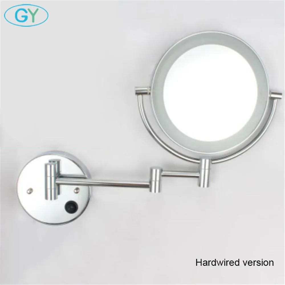 hardwired Современный светодиодный группа ламп складной 3 xmagnifier светодиодный макияж зеркало с подсветкой led лампа плагин складной увеличение туалетный Настольная лампа с регулируемой яркостью - Испускаемый цвет: hardwired