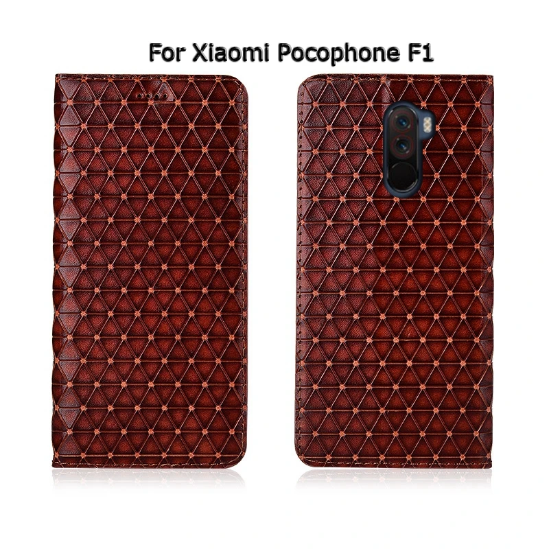Мода Стенд флип чехол для телефона чехол для спортивной камеры Xiao mi Pocophone F1/mi играть из натуральной коровьей кожи карты дизайн, чехол для телефона