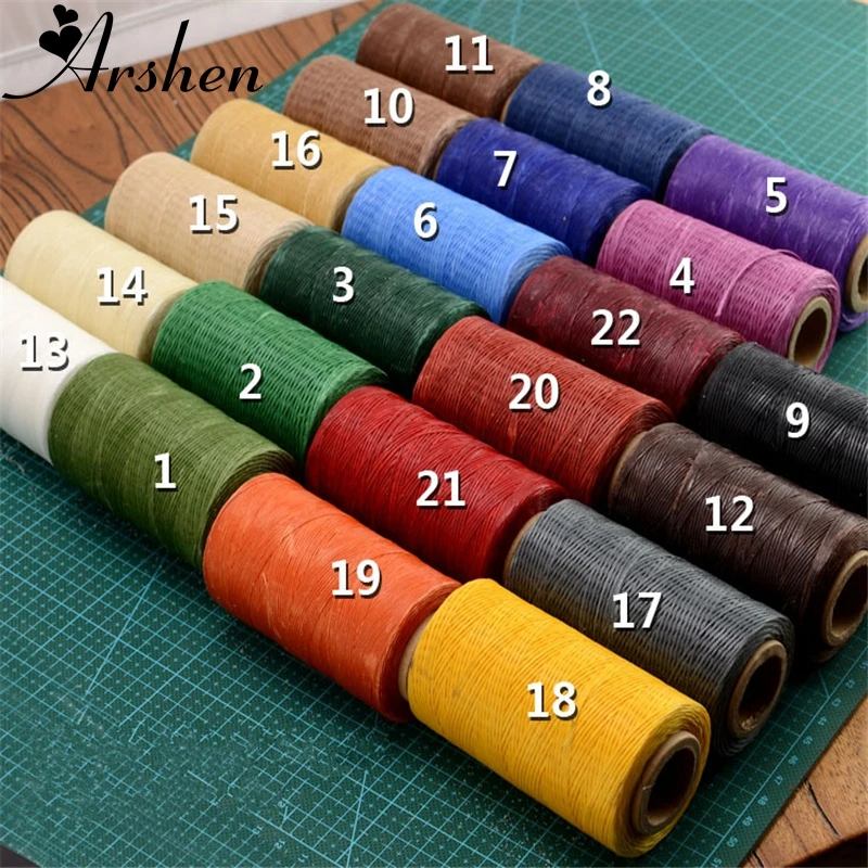 

Multicolor Durable 240 Meters 1mm 150D Flat Leather Waxed Thread Cord for DIY Handicraft Tool Hand Stitching Thread High Quality