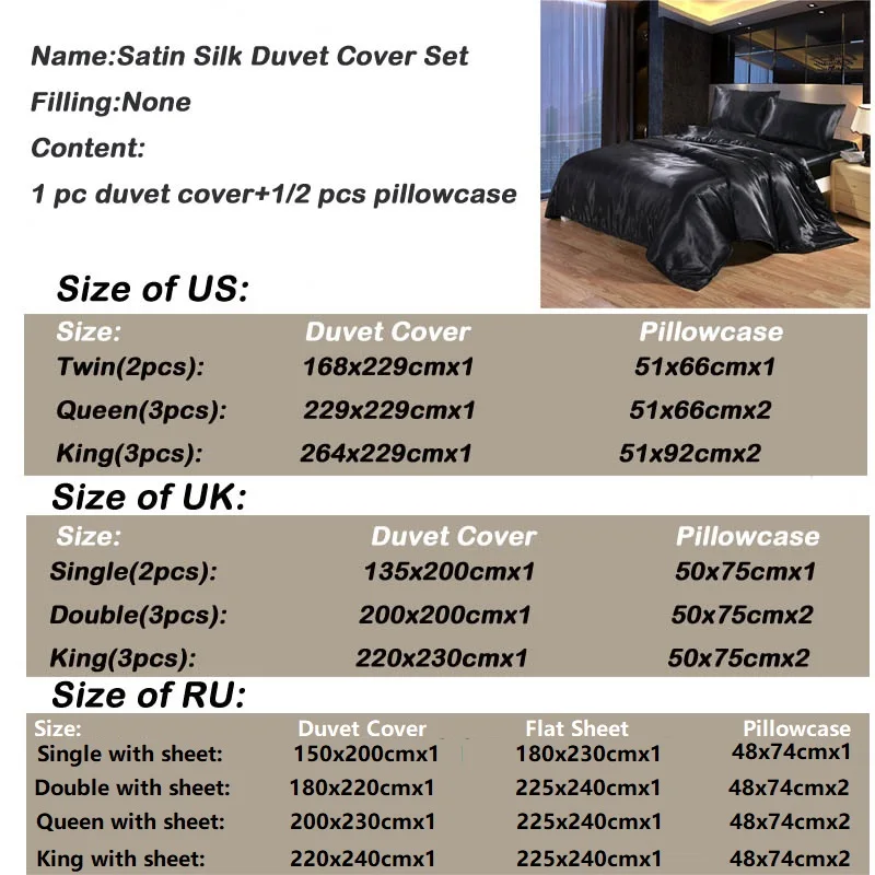 Comprar Juego de cama negro blanco King tamaño doble satén seda verano usado ropa de cama única China juego de cama de lujo conjunto de edredón