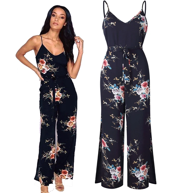 

Strap Backless Floral Bohemian Bech Rompers Womens Jumpsuit Summer 2018 New Long Pants Overalls For Women Jumpsuit Playsuits 39