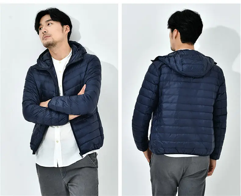 90% White Duck Down Jacket Men Winter Ultralight Light Hooded Male Parka Coat Man Brand Clothing Muls High Quality Outwear MD707-05