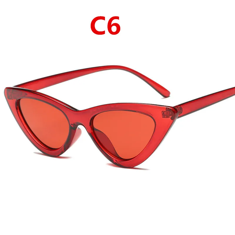 2022 fashion sunglasses woman brand Designer vintage retro triangular cat eye glasses oculos De Sol Transparent ocean uv400 white sunglasses women Sunglasses