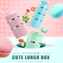 Сплошной цвет тепловой Ланч-бокс из нержавеющей стали Термос Ланч-бокс контейнер для хранения еды школьные детские Bento коробки кухня Пикник