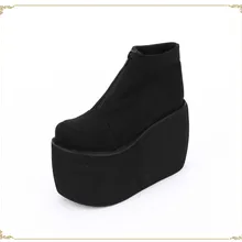 Милые туфли принцессы в стиле Лолиты; Новинка; обувь на очень высоком каблуке с толстой подошвой и молнией; обувь на плоской подошве; pu9631