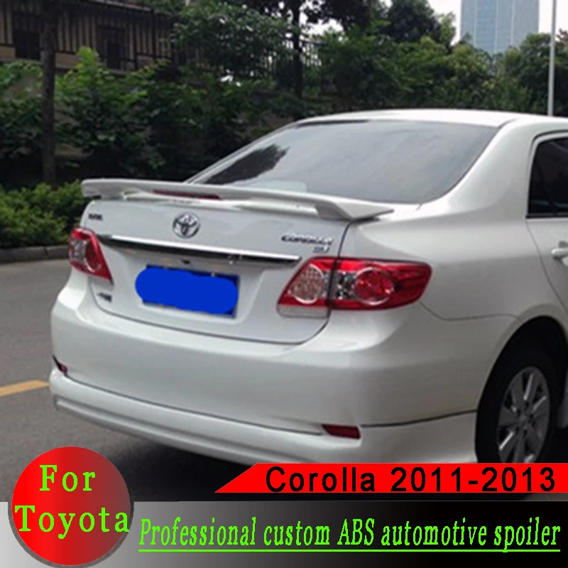 

High quality ABS spoiler for Toyota Corolla 2001-2013 primer or black or white or silver rear wing spoiler with lamp